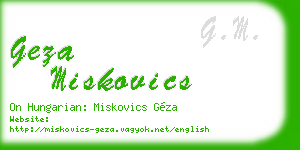 geza miskovics business card